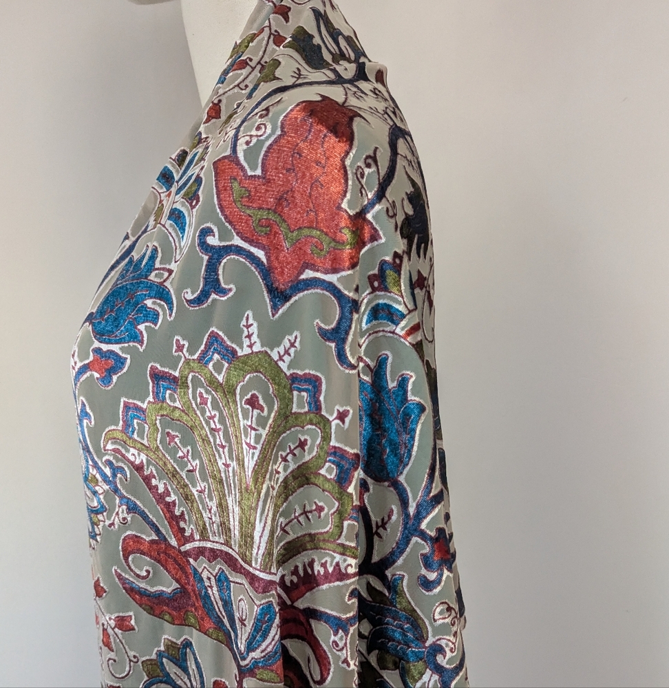 The Pyramid Collection Burnout Velvet Beaded Wrap Shawl - Picture 5 of 11